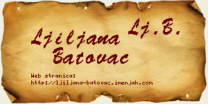 Ljiljana Batovac vizit kartica